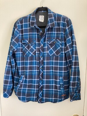 トップス nonnative VOYAGER SHIRT COTTON FLANNEL Voyager Shirt Mens M Button Up Flannel Blue Plaid Thermal Lined