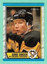 (1) GORD DINEEN 1989-90 O-PEE-CHEE # 256 PENGUINS ROOKIE NM-MT CARD (I2434)