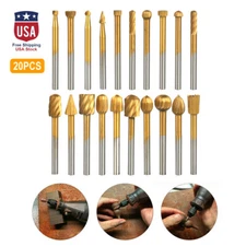 20X- Tungsten Carbide Rotary Burr Set Grinder Bit 1/8" Shank Dremel Rotary Tool