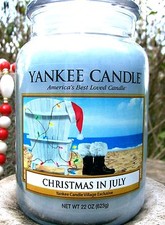 Yankee Candle "CHRISTMAS IN JULY" Beach Walk DEERFIELD  Large 22 oz. RARE NEW