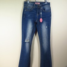 True Luck Girls Blue Denim Distressed Jeans Size 0 NWT