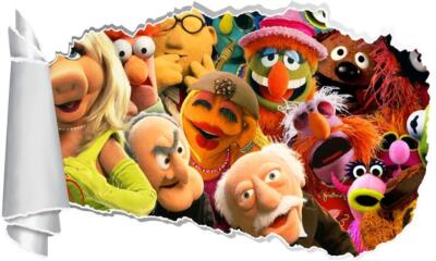 Pegatina Mural Los Muppets 3D - Efecto Ventana Con Vista - Vinilo Decorativo Autoadhesivo H111