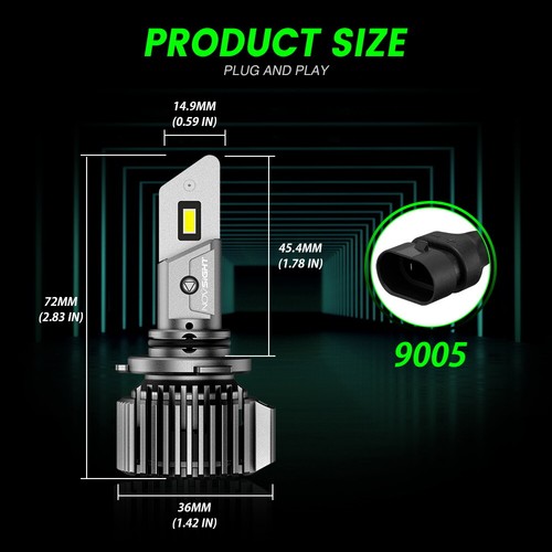 NOVSIGHT 9005 + 9006 LED Headlight Bulbs Lamp for Dodge Ram 1500 High Lo Beam 4x - Picture 4 of 18