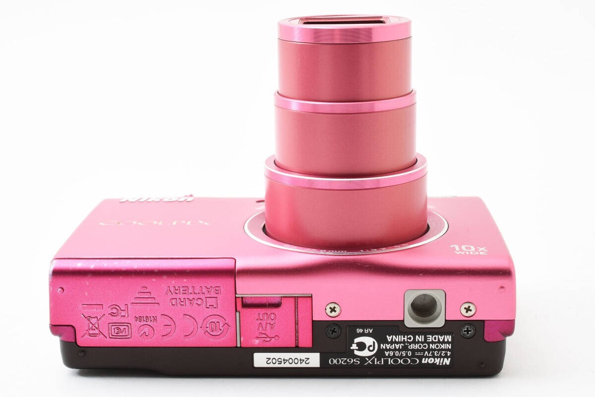 Used】Nikon Coolpix S6200 Pink 16MP Digital Camera 10x