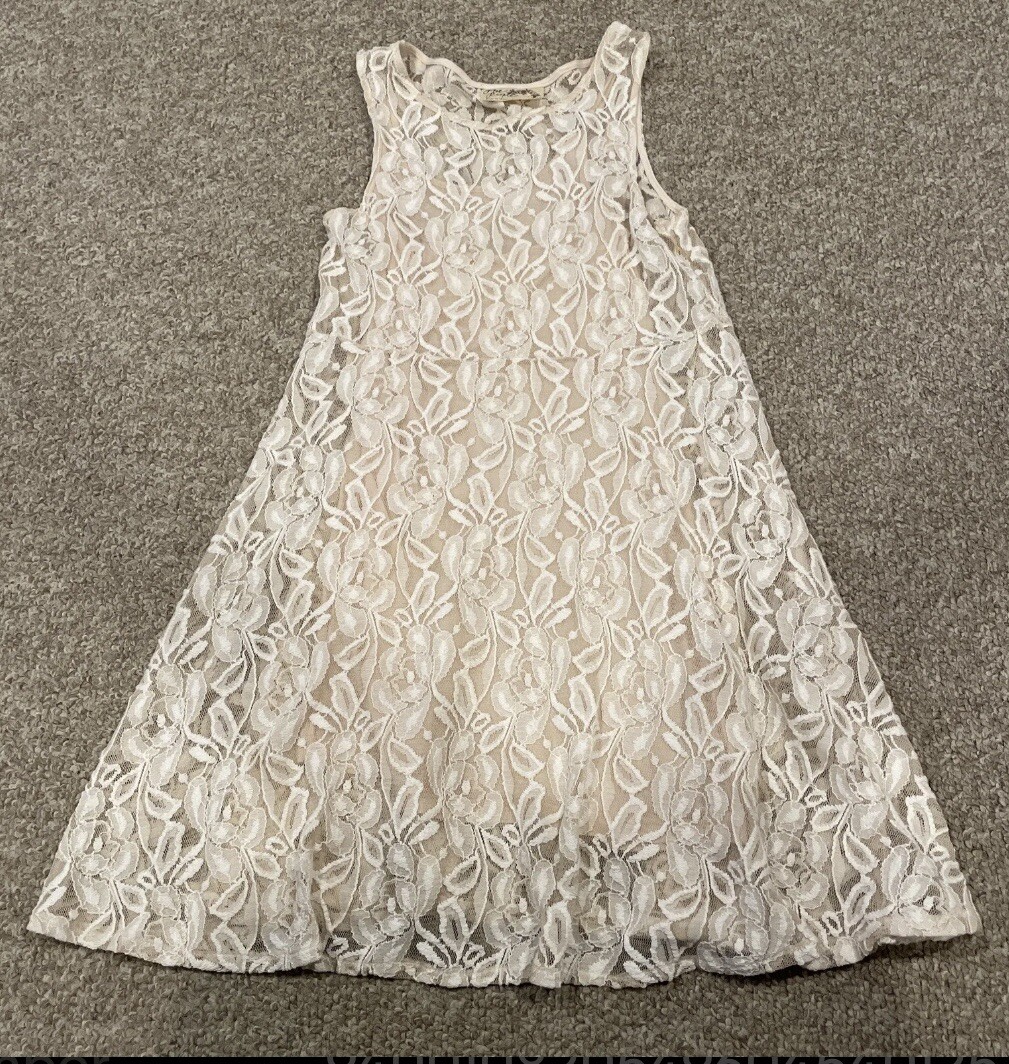 Denim Dress Oshkosh Lace Dress Girls' White Lace Eyelet Dress Presley  Couture 7/8