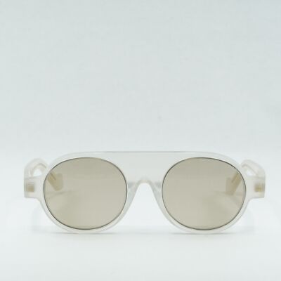NEW LOEWE LW40020I 21E WHITE BROWN ROUND SUNGLASSES LOEWE LW40020I 21E Translucent White/Brown main image 4