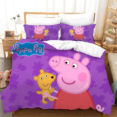 Peppa Pig Cartoon Quilt Duvet Doona Bezug Bettwäsche Set Single Double Queen Neu - Bild 8 von 36