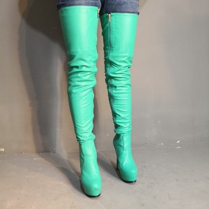 teal thigh high boots