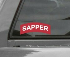SAPPER Tab Vinyl Window Decal/Sticker RED/WHITE