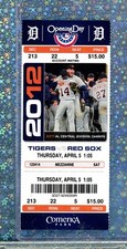 4-5-2012 Miguel Cabrera Triple Crown Season Opening Day Ticket Red Sox Tigers