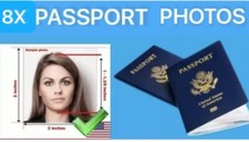 Fast SHIPPING Eight 2x2" US Passport Photo PRINT CD-R Together shipping
