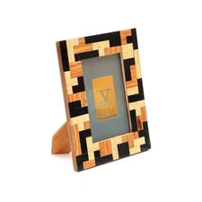 Mini Photo Frame/Picture Frame, Sheesham & Mango Wood w/ Resin 4x6" Black