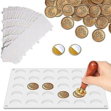 Silicone Mat for Wax Seal Stamp, Wax Seal Kit, 30-Cavity Wax Sealing Mat with...
