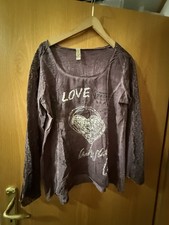 Romantisches LOVE Longsleeve mit Spitzenärmeln Boho Style Größe 38 von Tredy