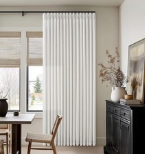 102 Inch Long Curtains for Living Dining Room Pinch Pleated Back Tab Light NEW