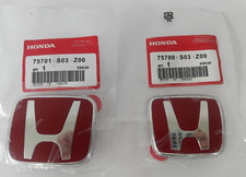Fit For Hondacivic 96-00 Ek Type R 92-95 Accord Front Rear Red H Emblem