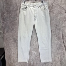 Vintage Levis 501 Jeans Mens Blue Light Wash Made USA Button Fly Straight 32x30