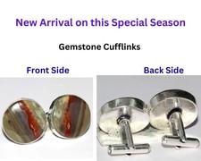 Trending Bloodstone 925 Silver Plated Cufflinks 22mm Chunky Jewelry AU d057