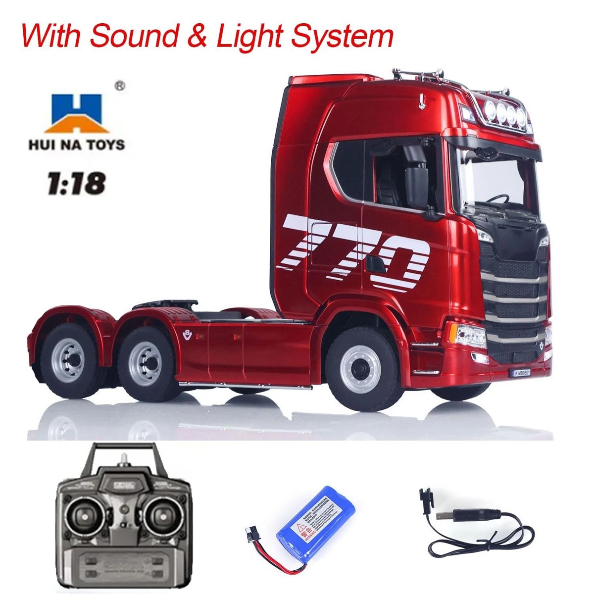HUINA 1501 770S Scania Alloy Tractor 19CH RC Truck 1/18 2.4G