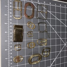 Lot of 13 VintageBelt Buckles Brass Chrome Metal