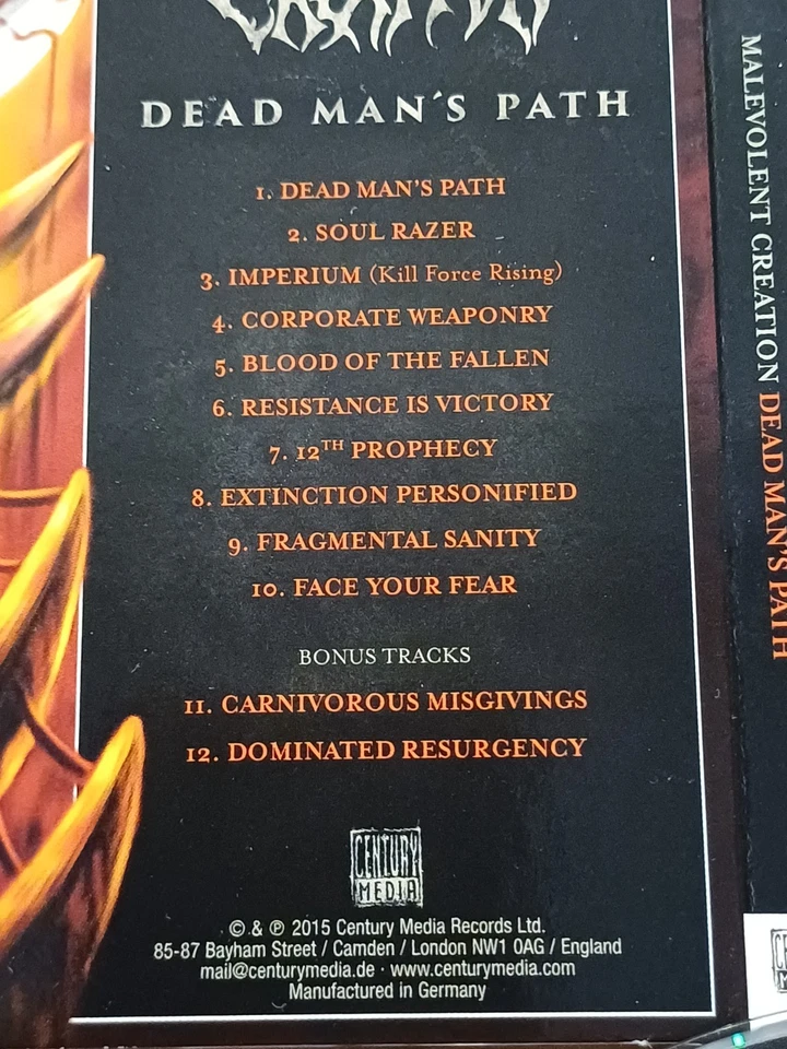 MALEVOLENT CREATION - DEAD MAN'S PATH DIGIPAK! ASPHYX-/BLOODBATH-PROD! MEGARAR!! - Bild 2 von 3