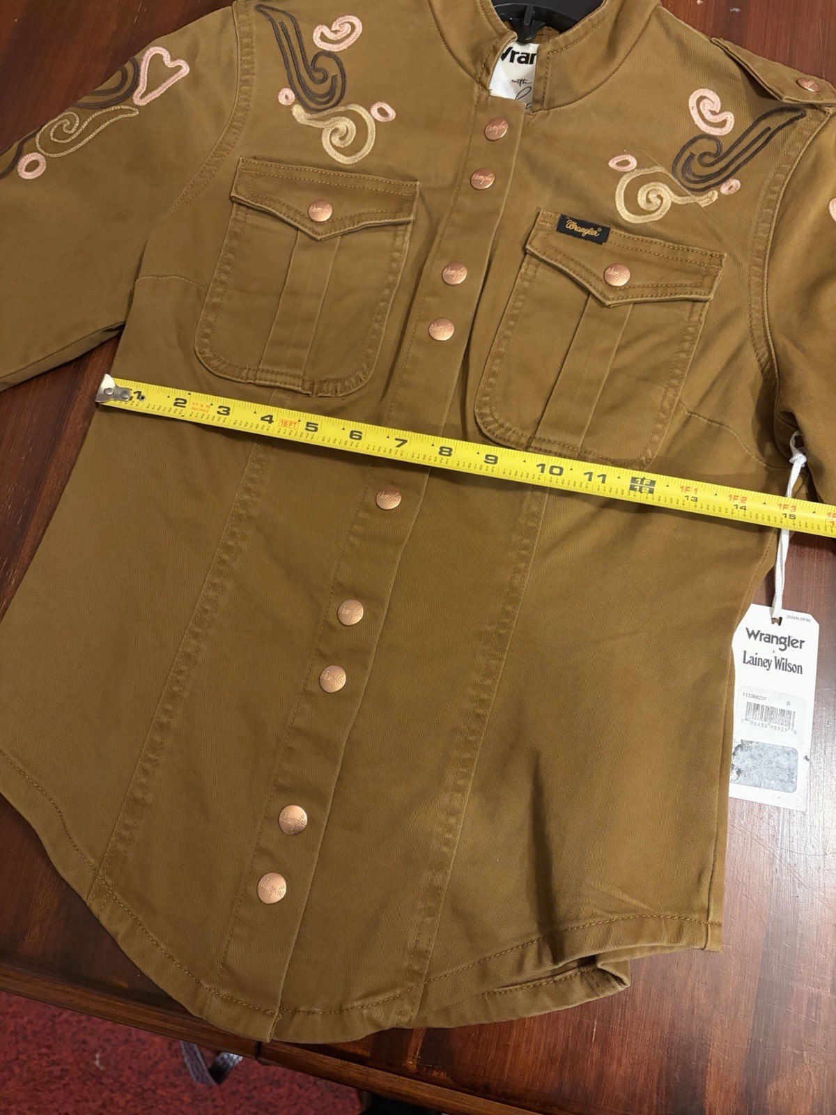 Wrangler  x Lainey Wilson Women’s Embroidered Utility Jacket Small NWT Brown thumbnail 4