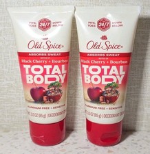 Lot Of 2 Old Spice Total Body Deodorant Cream Black Cherry Bourbon - 3.0 Oz Each