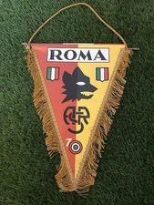 INCREDIBLY RARE AS Roma 1980s / 1990s Vintage Football Pennant
