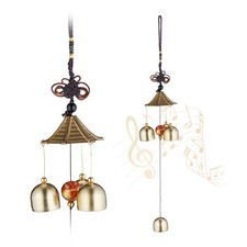 Windspiel Feng Shui Klangspiel 2er Set Garten Windklangspiel Metall Glockenspiel