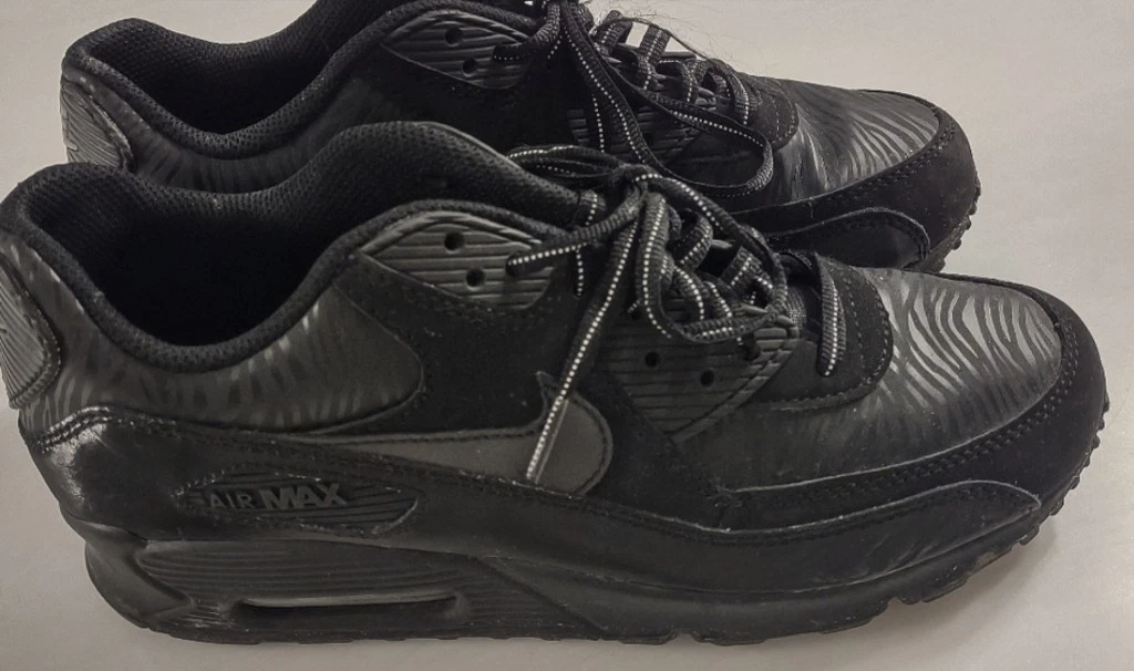 Sneakers Nike Air Max taglia 6 5 anni nero su nero stampa animalier