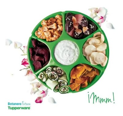 Tupperware Botanero Futura Serving Set Party Tray Green