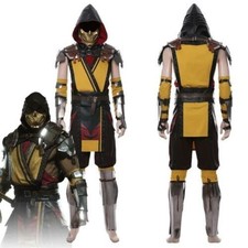 Game Mortal Kombat 11 Scorpion Cosplay Costume Outfit Full Set Suit include Mask