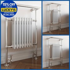 Traditional Heated Towel Rail Radiator Victorian Column Bathroom Rack Rad Chrome