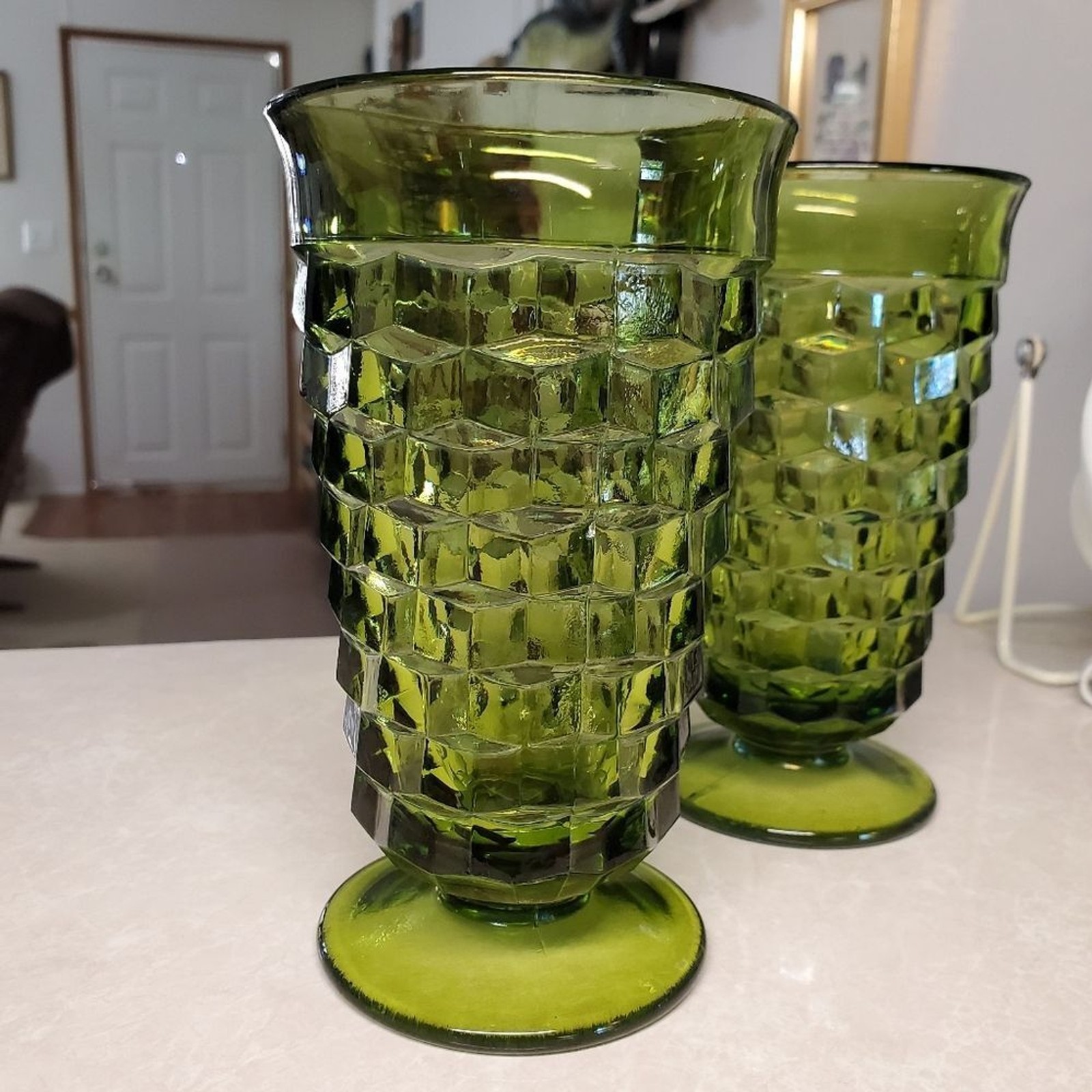 Footed Glasses 6"  Set Of 2