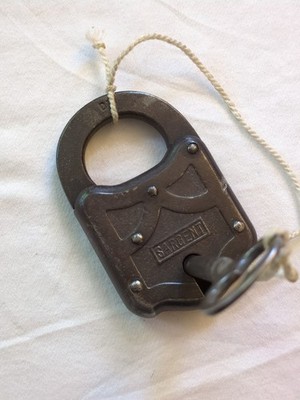 Antique Unique Shape Sargent Padlock W Key