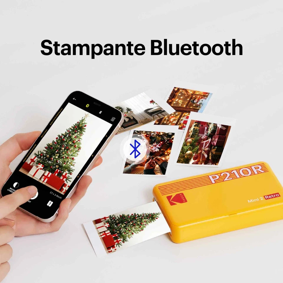 KODAK Mini 2 Retro 4PASS Stampante Fotografica Portatile (5.3x8.6cm) Pacchetto - Immagine 3 di 4