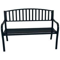 Gartenbank 2-Sitzer Metall Schwarz Sitzbank Parkbank Garten Bank Balkon Terrasse