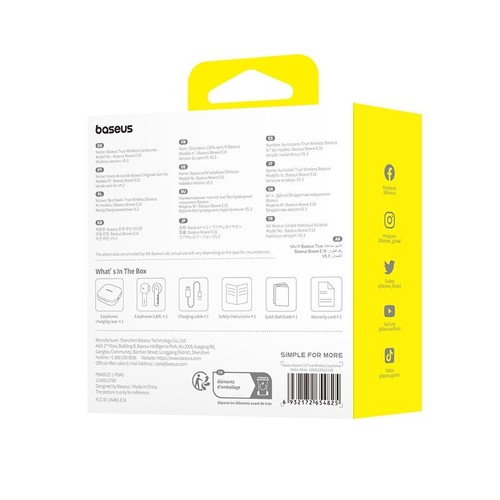 6932172654825 Baseus Bowie E16 Kopfhörer True Wireless Earphones im Ohr Anrufe/ - Bild 8 von 8