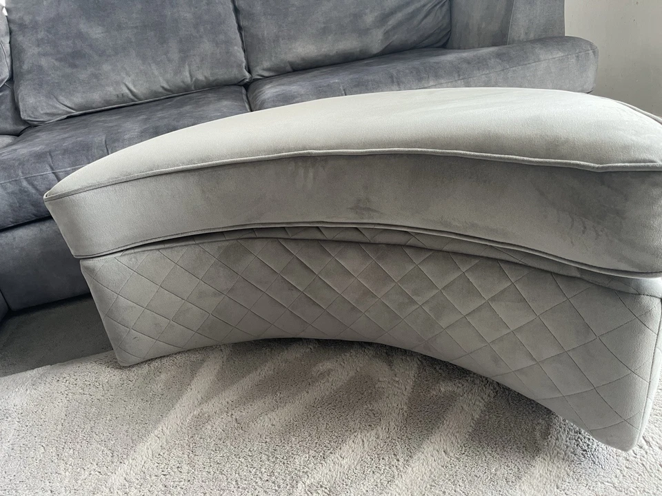 Orka Velvet Half-moon Footstool - Image 3 of 3