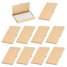 Business Card Holder, 10Pcs Aluminum Metal Card Case Card Holder, Golden