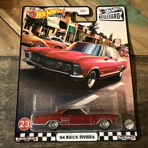Hot Wheels 2021 Premium Boulevard #23 '64 Buick Riviera Lowrider Red -Ships Free