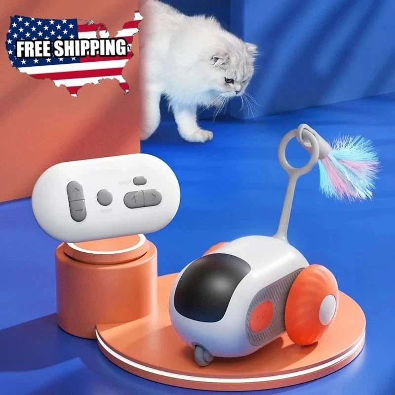 Interactive Electric Cat Toy Remote Control Smart Car Feather Teaser Indoor
Opens in a new window or