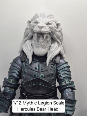 3d Printed Hercules Bear  1.0 Head For Mythic Legions 1/12 figure 