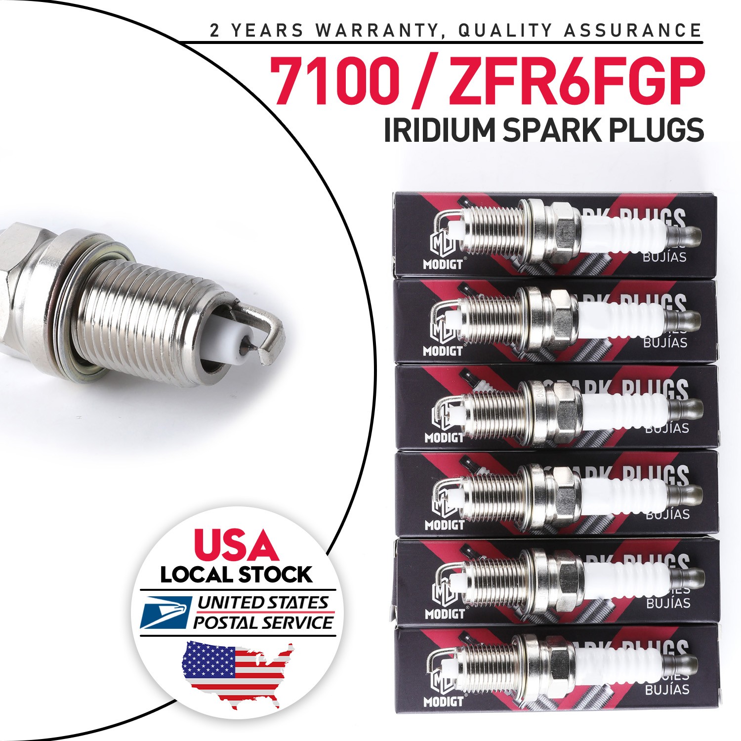 Spark Plug For NGK 7100 ZFR6FGP For Honda Prelude Jeep Liberty Mazda OEM Quality