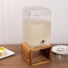 2 CLEAR 19 in Gallon Hammered Glass Beverage Dispenser with Spigot Party Events