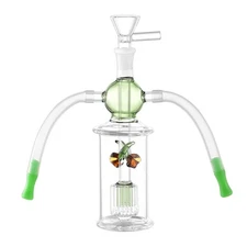 5inch Double USER Glass Bong Glass Water Pipe Hookah w/10mm Bowl