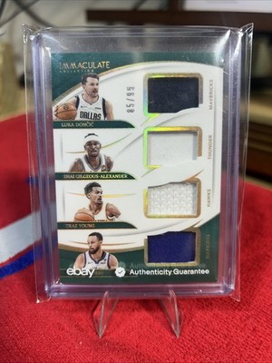 Panini 2023-24 Immaculate Luka, SGA, Young, and Curry Game USED