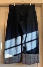 Anthropologie Pilcro The Sport Cuff Mid-Rise Crop Wide-Leg Jeans Size 32