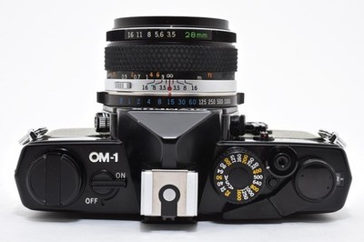 N MINT + Khaki] Olympus OM-1 SLR 35mm Film Camera 28mm F/3.5 Lens