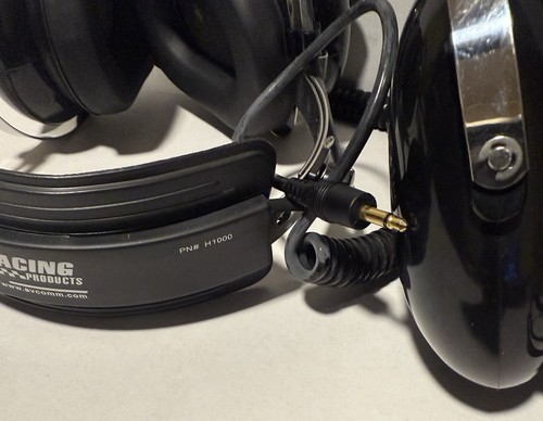 2 Avcomm Racing Products Black Headset PN# H1000 Headphones - Foto 3 di 6
